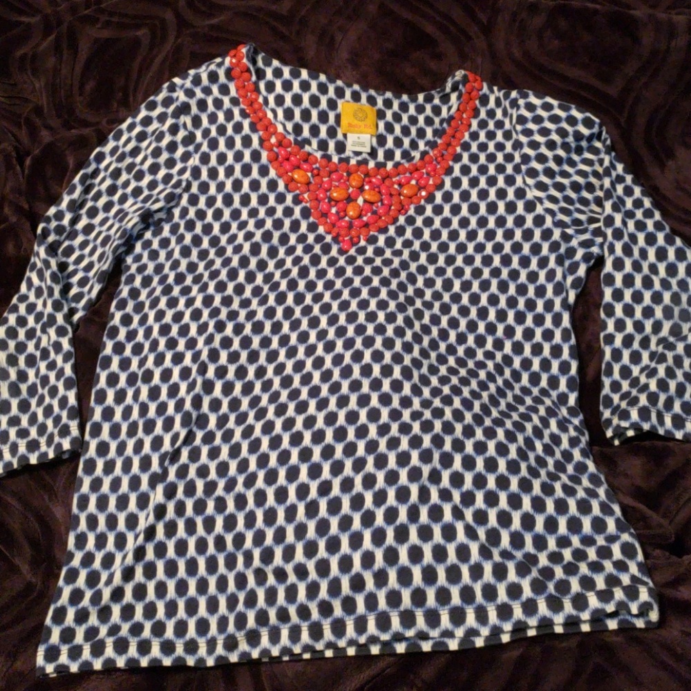RUBY Rd three quarter sleeve top